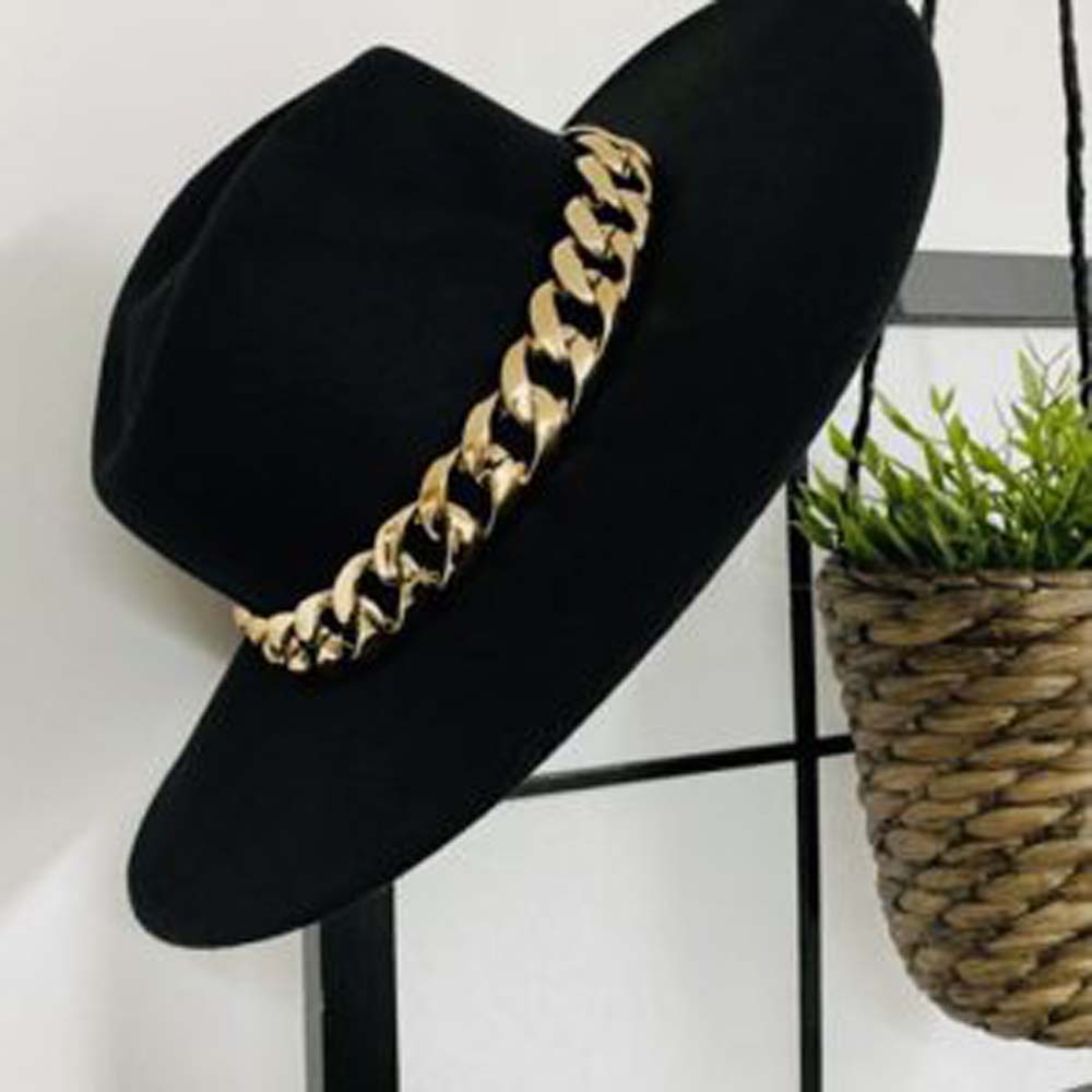 FEDORA HAT GOLD CHAIN