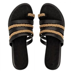 FLAT SANDALS (BLACK)