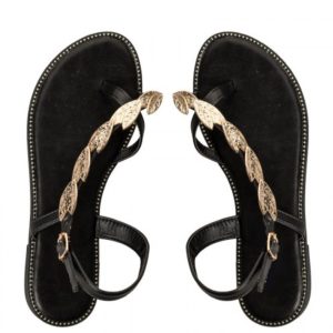 FLAT SANDALS (BLACK)