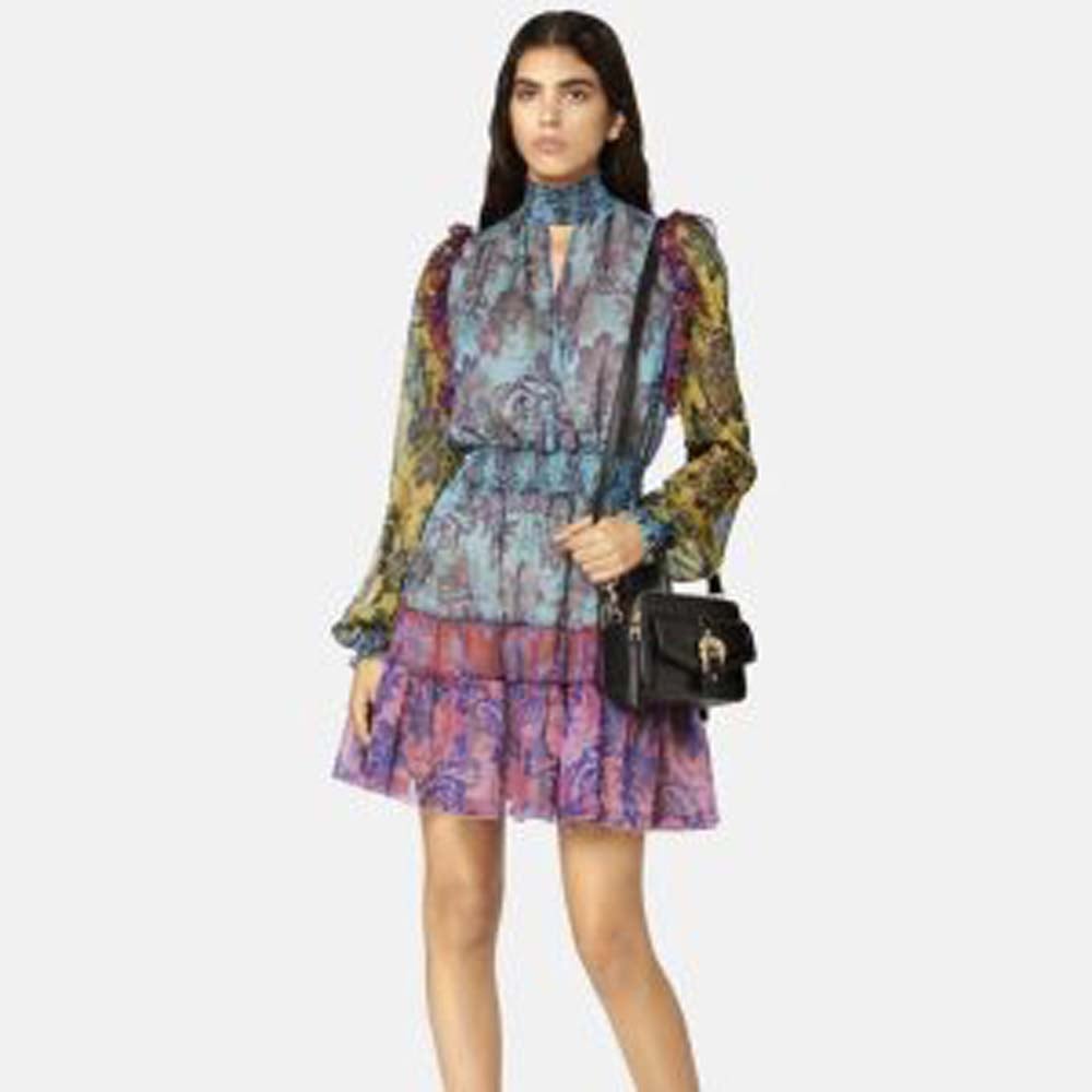 BAROQUE PRINT MINI DRESS