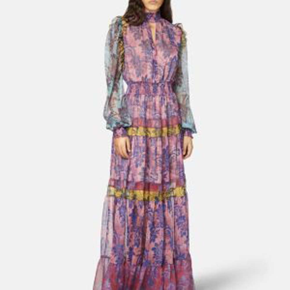 BAROQUE PRINT MAXI DRESS
