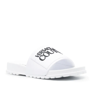 VERSACE JEANS LOGO SLIDERS (WHITE)