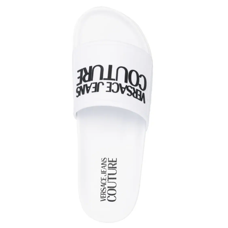 VERSACE JEANS LOGO SLIDERS (WHITE) - Image 2