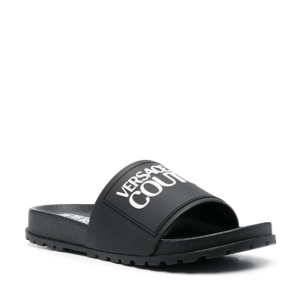 VERSACE JEANS LOGO SLIDERS (BLACK)