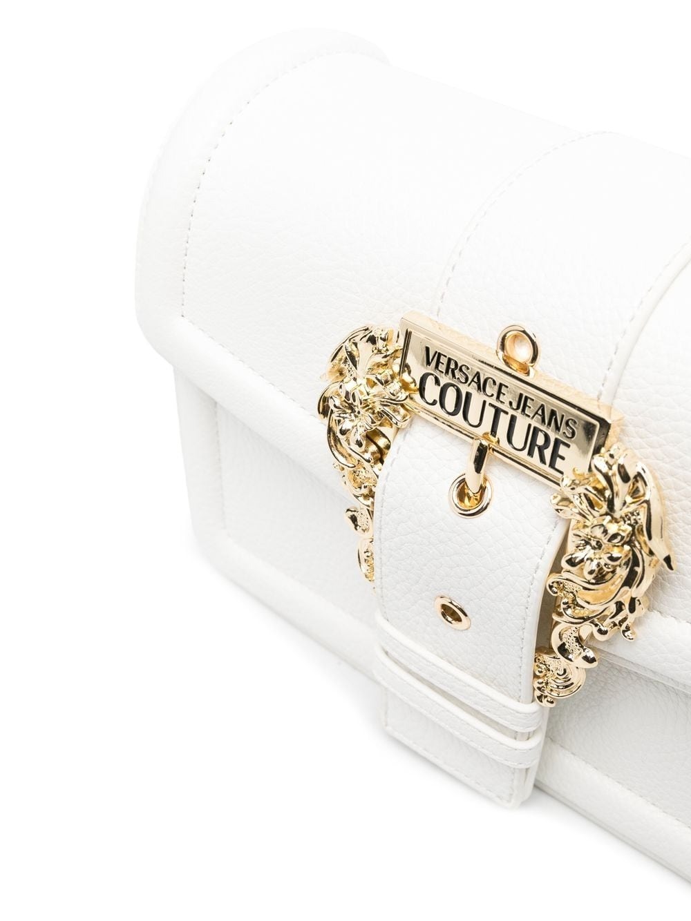 SHOULDER BAG WITH LARGE VINTAGE BUCKLE (WHITE) - Image 3
