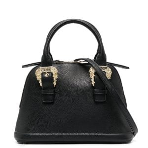 HANDBAG WITH TWO VINTAGE BUCKLES (BLACK)