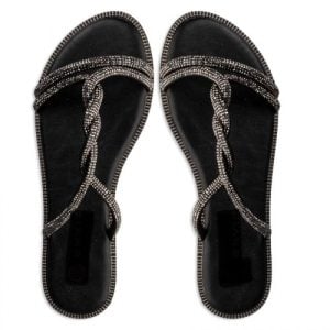 EMBELLISHED TWISTER FLAT (BLACK)