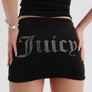 JUICY COUTURE VELOUR DIAMANTE SKIRT (BLACK)