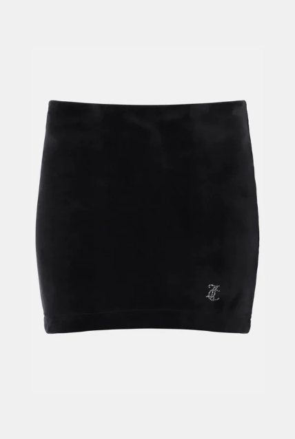 JUICY COUTURE VELOUR DIAMANTE SKIRT (BLACK) - Image 3