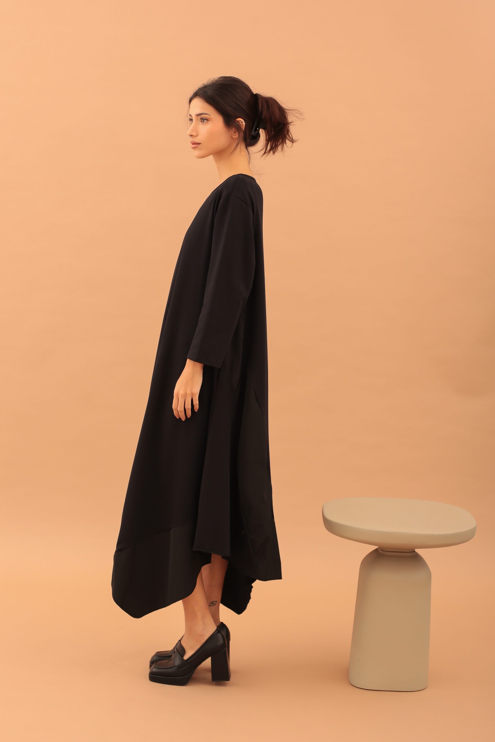 DIAGONAL LINED TAFETTA DRESS - Image 3