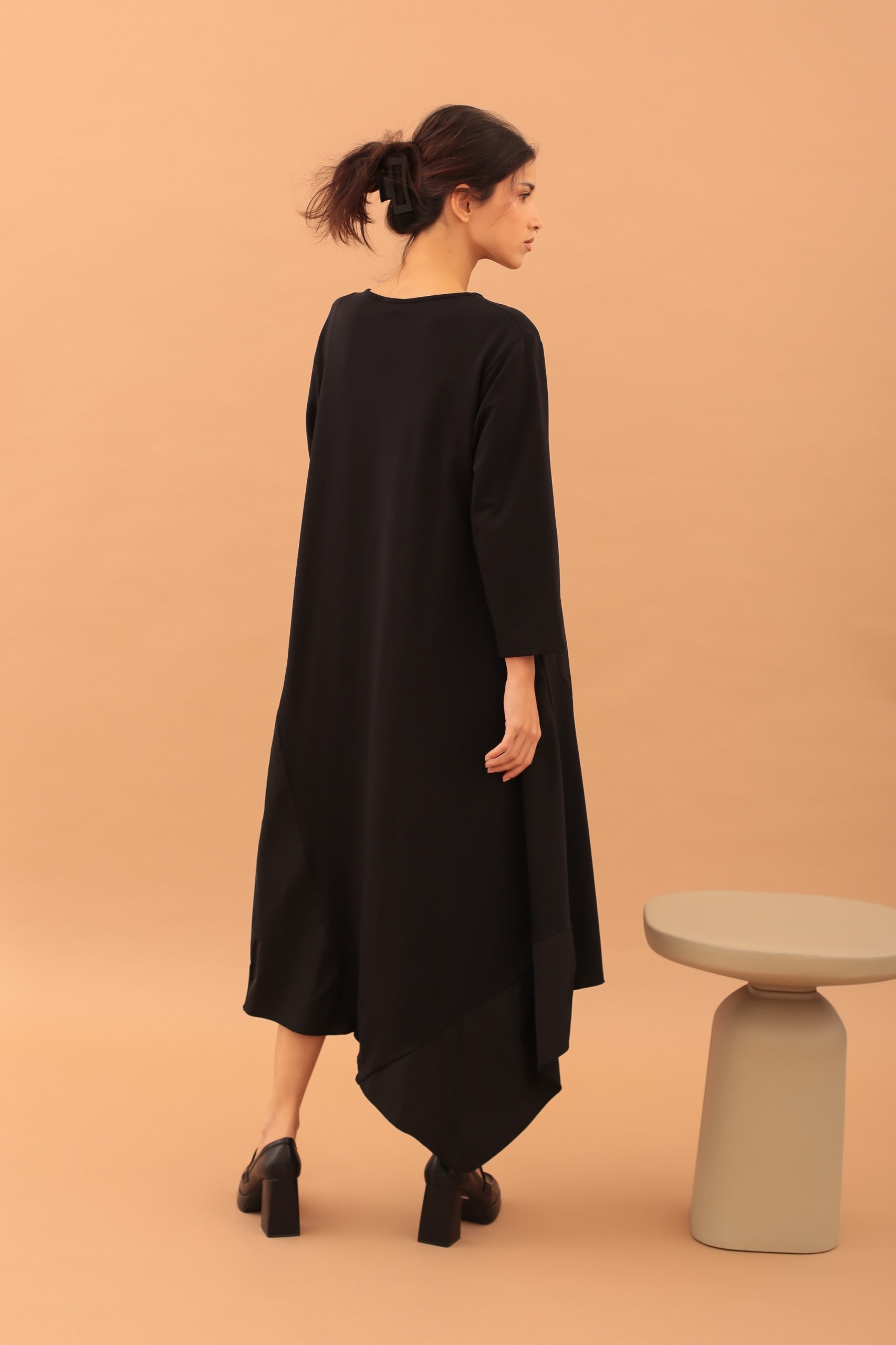 DIAGONAL LINED TAFETTA DRESS - Image 2