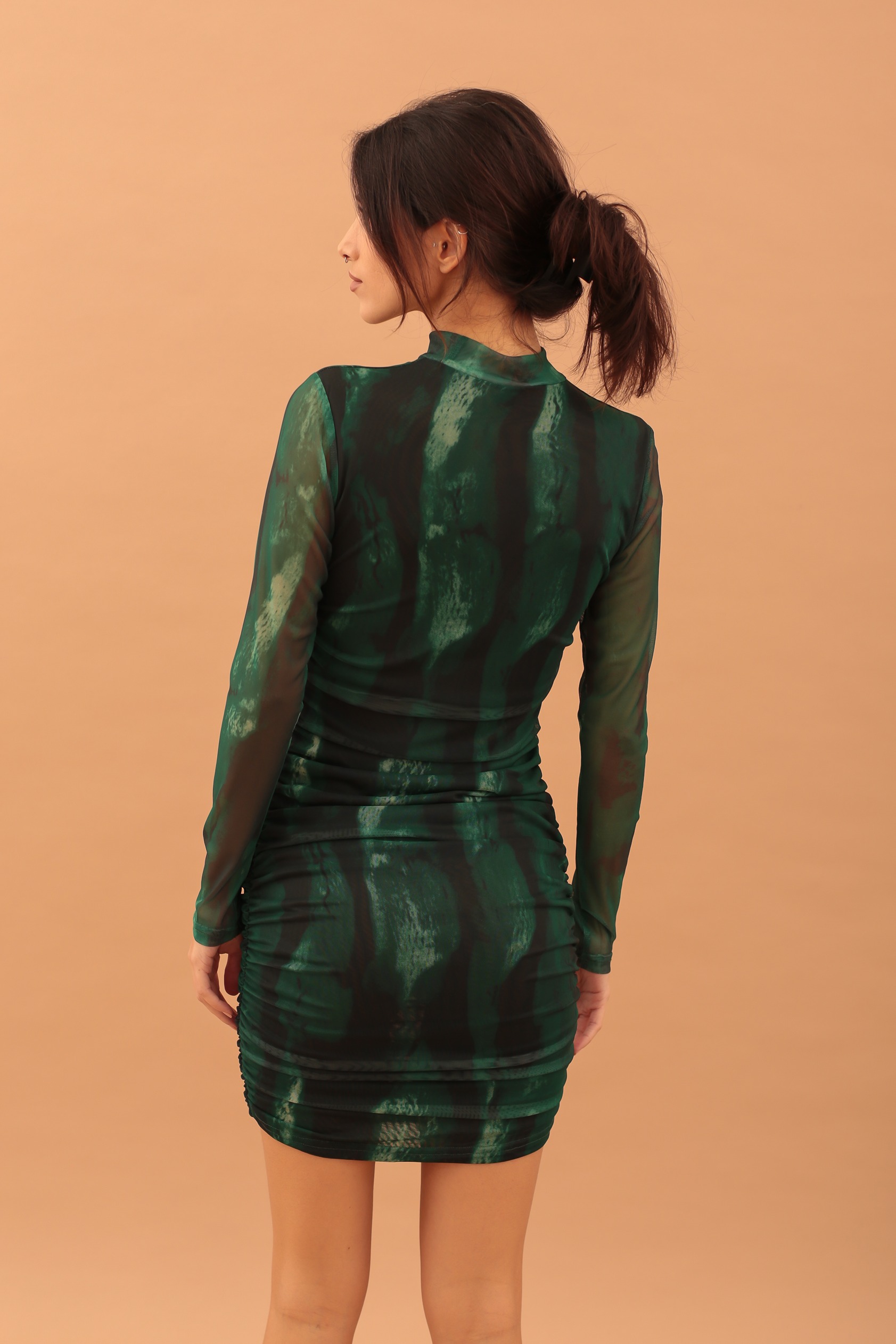 MINI MESH DRESS - GREEN - Image 3