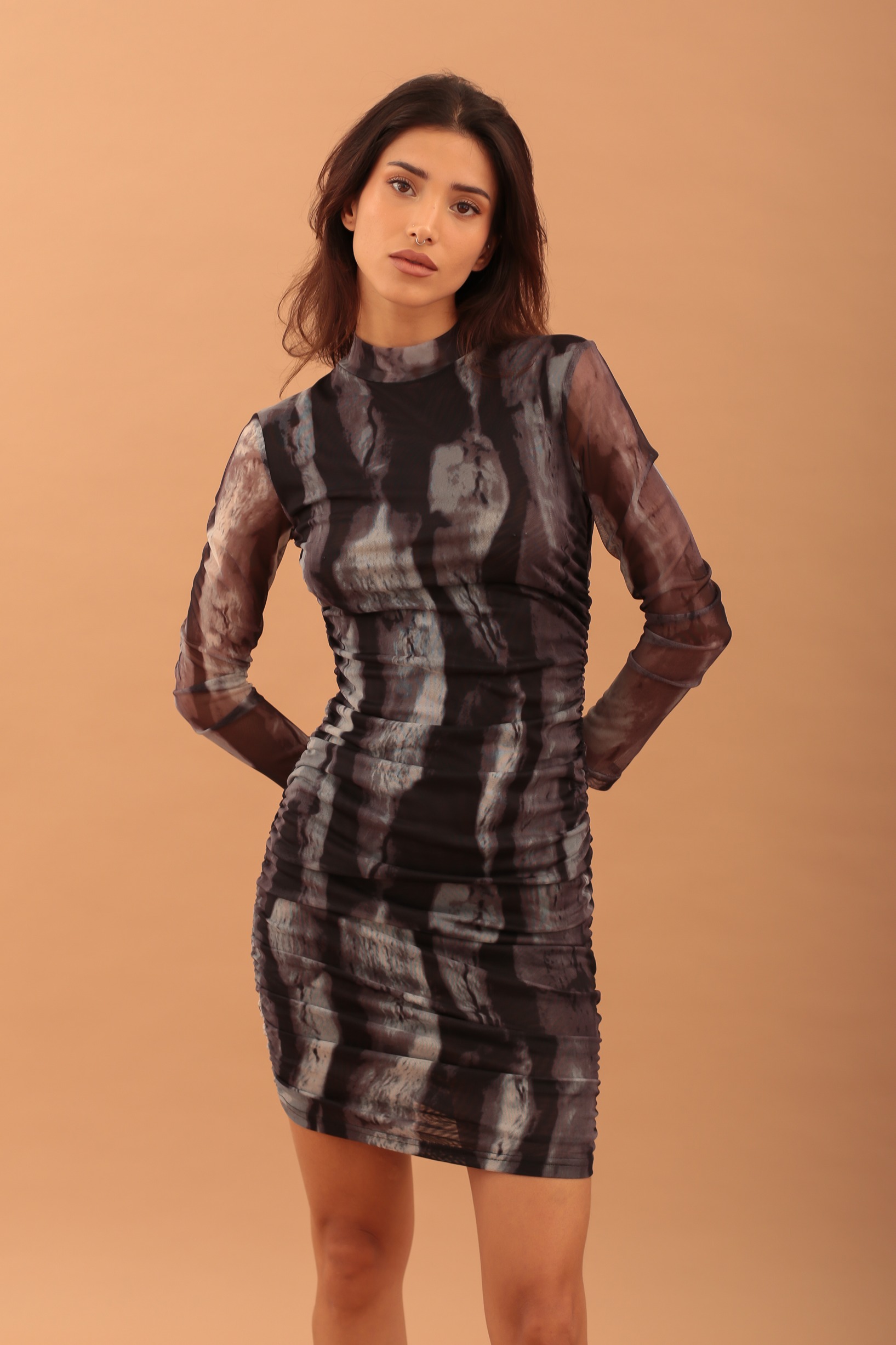 MINI MESH DRESS - BLACK