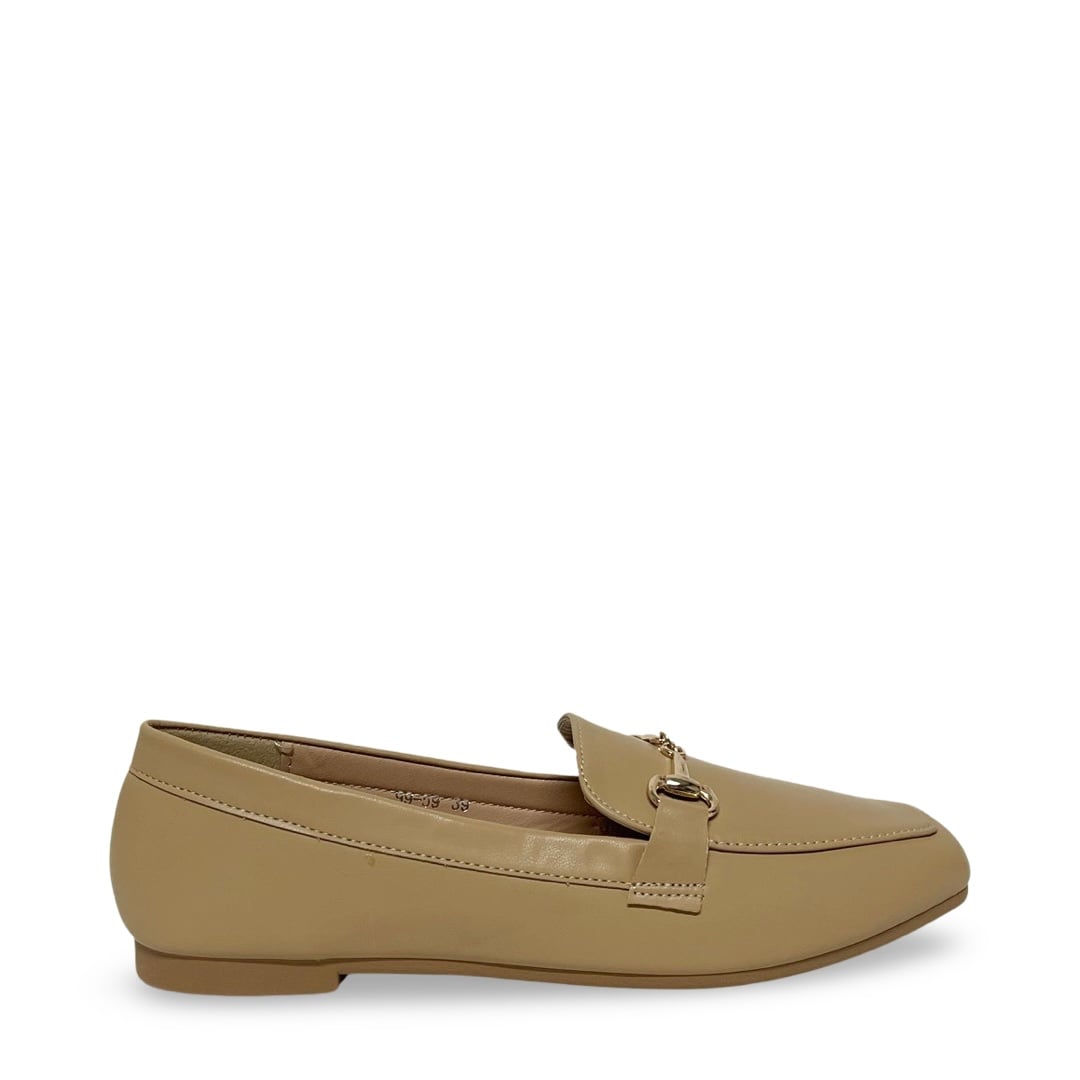 SLIM BUCKLE LOAFER - BEIGE