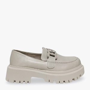 MONOCHROME BUCKLE LOAFER - BEIGE