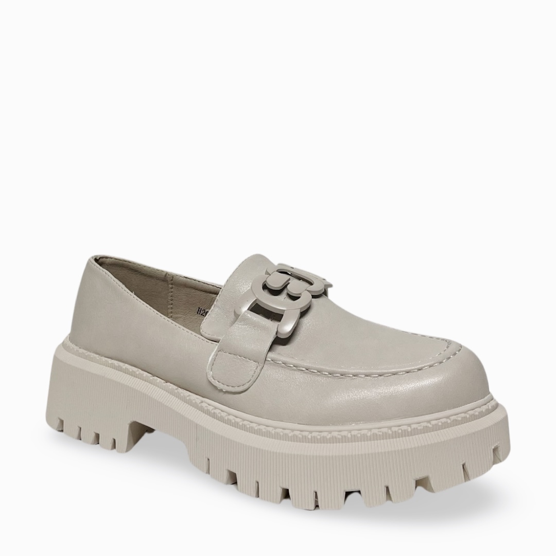 MONOCHROME BUCKLE LOAFER - BEIGE - Image 2