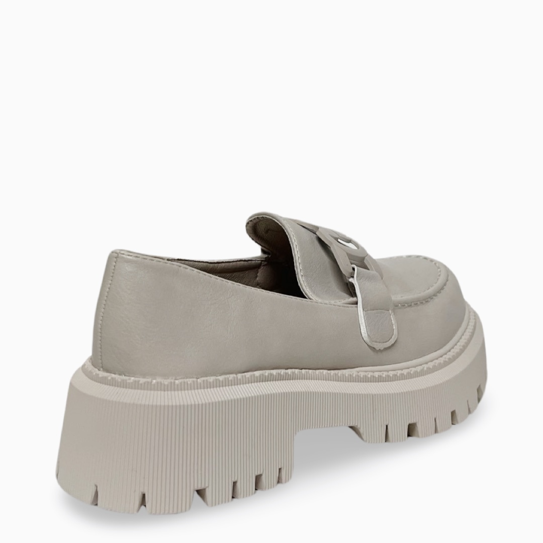 MONOCHROME BUCKLE LOAFER - BEIGE - Image 3