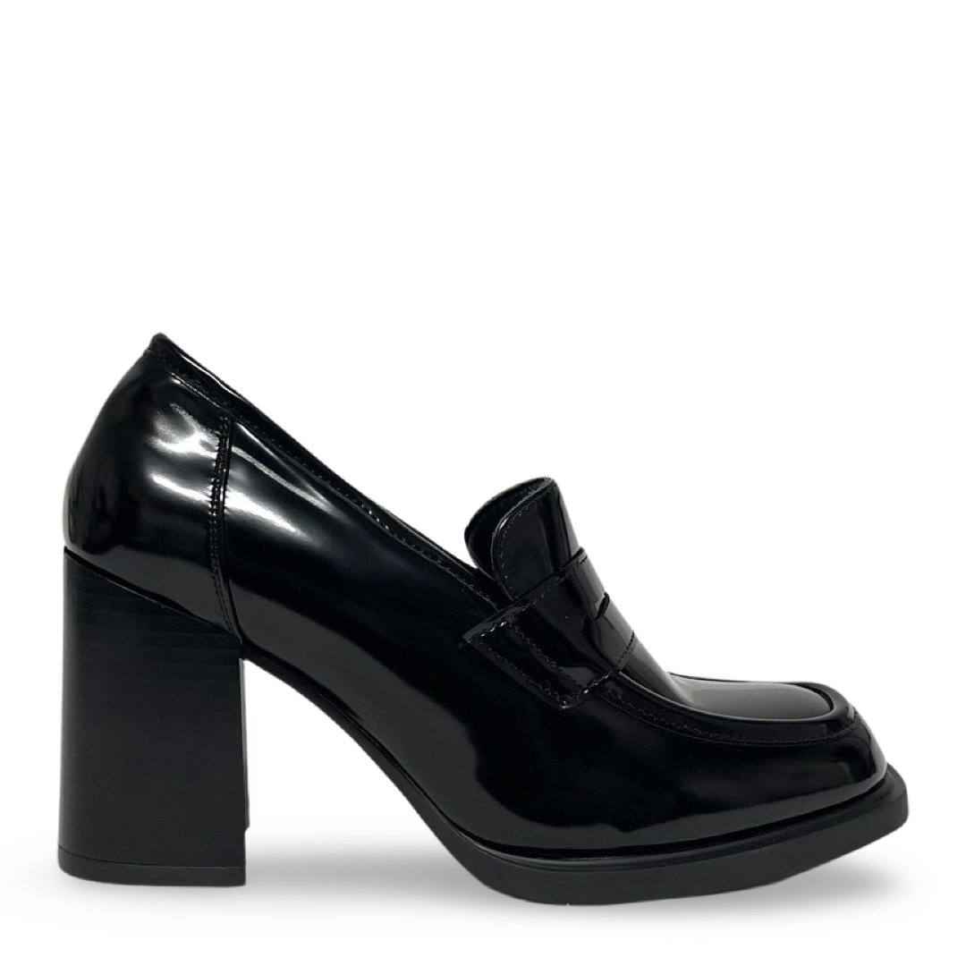 HEEL PLATFORM SHINY LOAFER