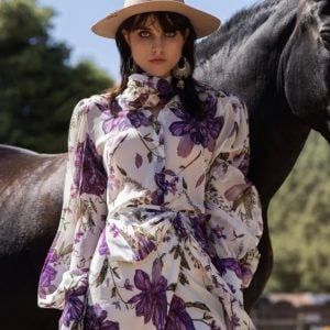 MAUVE FLORAL SKIRT