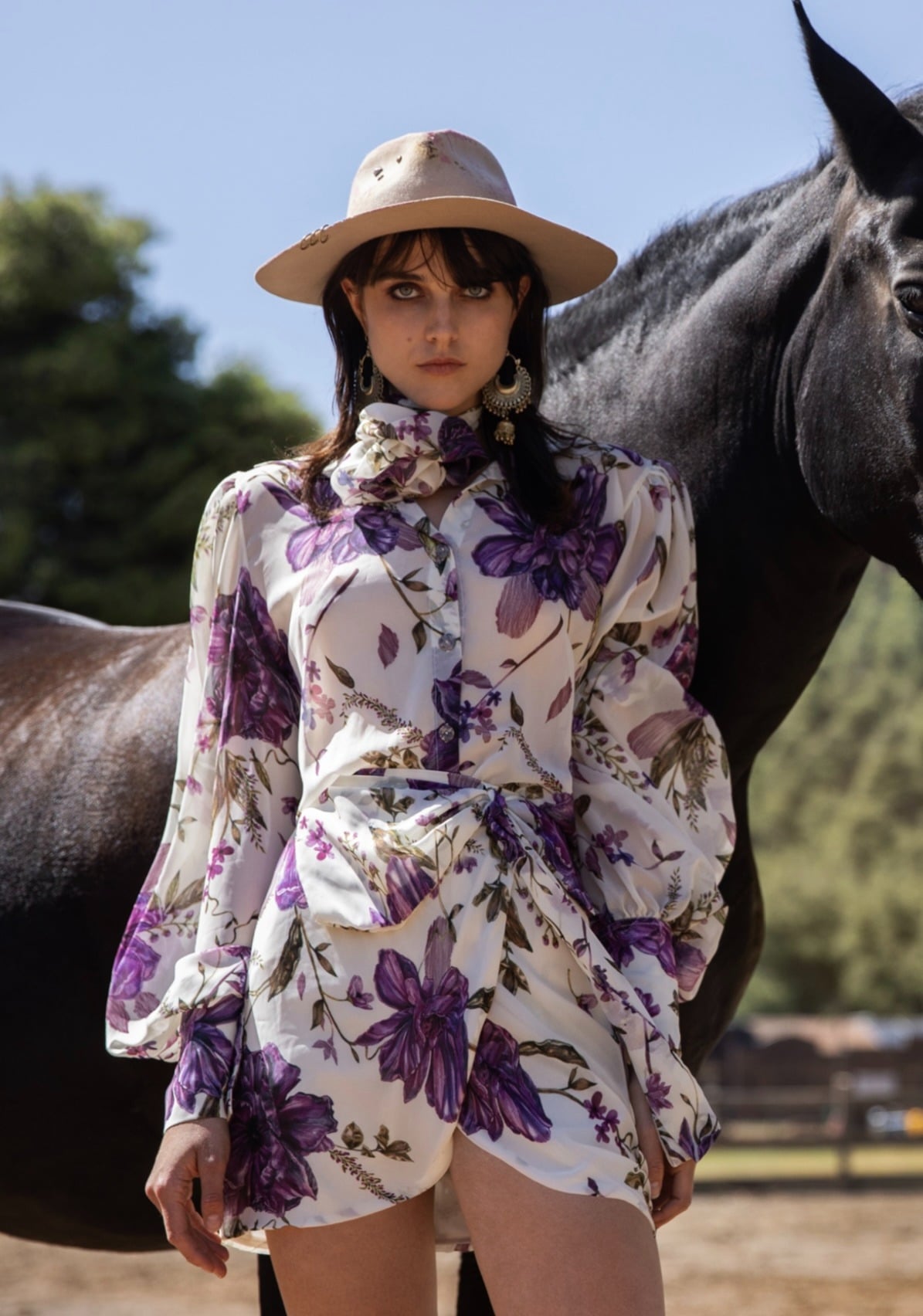 MAUVE FLORAL SKIRT
