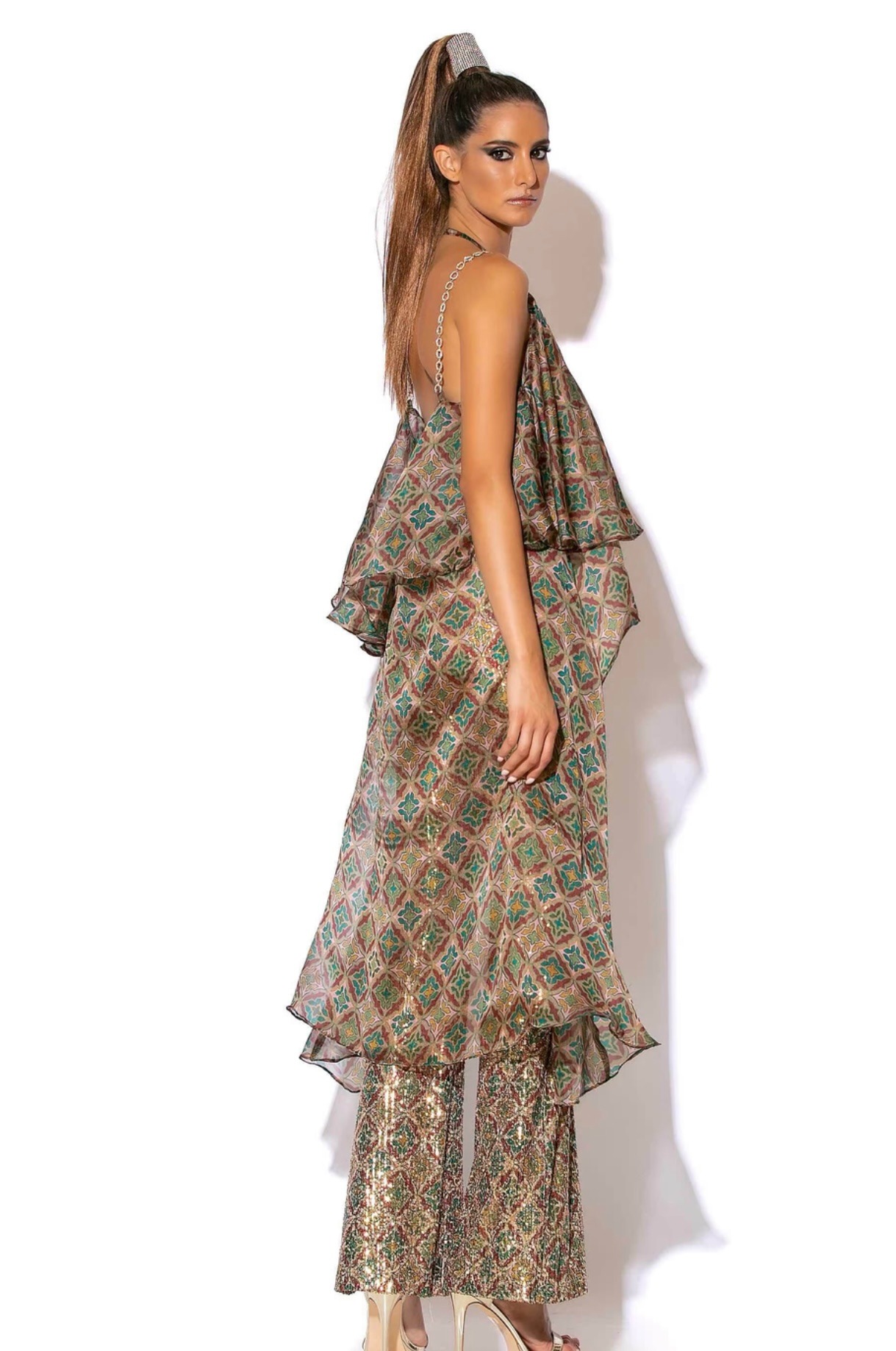 FRILLED TOP WITH EMBELLISHED STRAPS - Image 3