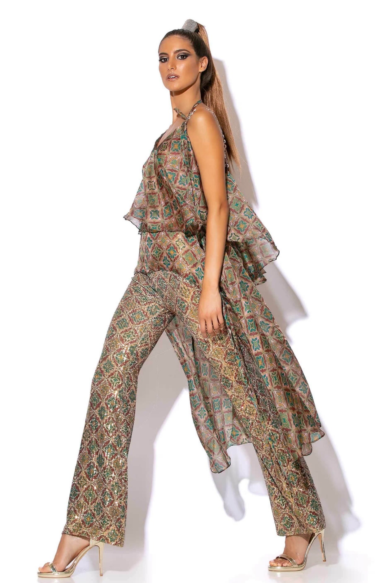 FRILLED TOP WITH EMBELLISHED STRAPS - Image 4