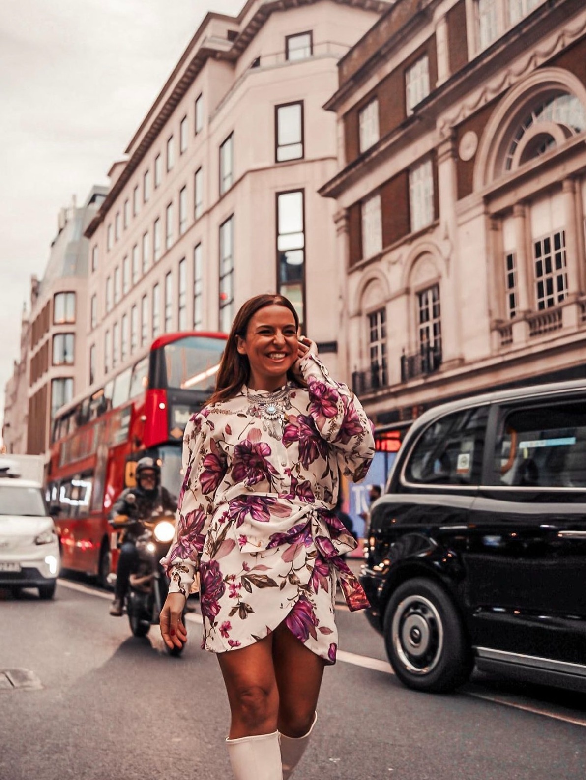 MAUVE FLORAL SKIRT - Image 4