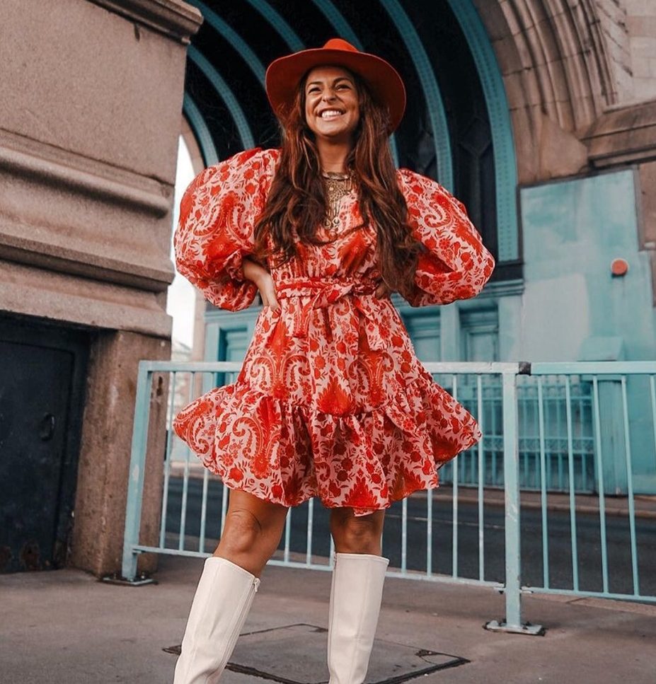 PAISLEY PRINT RED DRESS