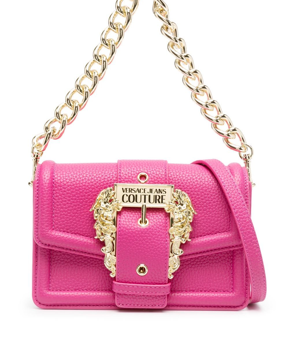 VERSACE JEANS SHOULDER BAG WITH MEDIUM VINTAGE BUCKLE - FUSCHIA - Image 2