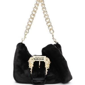 VERSACE JEANS FURRY MOON BAG WITH VINTAGE BUCKLE