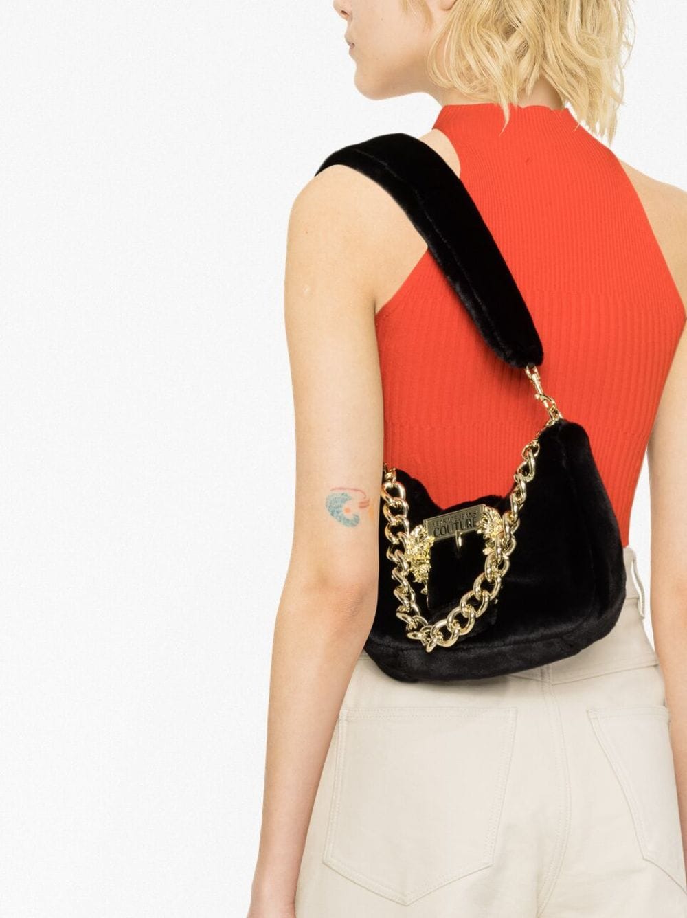 VERSACE JEANS FURRY MOON BAG WITH VINTAGE BUCKLE - Image 2