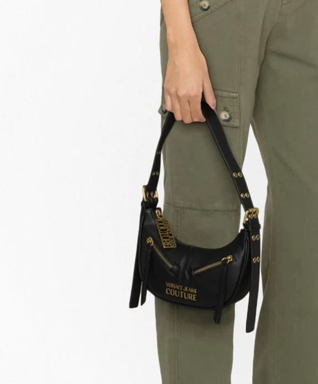 VERSACE JEANS MEDIUM MOON SHAPE ZIP FACET SHOULDER BAG - Image 2