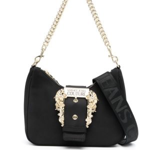 VERSACE JEANS RENYLON MOONSHAPED LARGE BUCKLE SHOULDERBAG