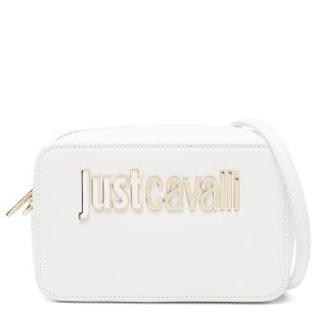 JUST CAVALLI CAMERA BAG WITH LOGO - WHITE