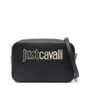 JUST CAVALLI CAMERA BAG WITH LOGO - BLACK