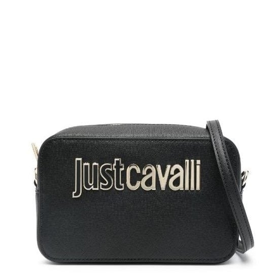 JUST CAVALLI CAMERA BAG WITH LOGO - BLACK