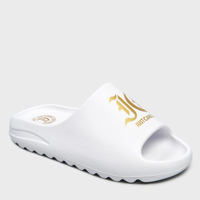JUST CAVALLI OVAL SLIDERS - WHITE