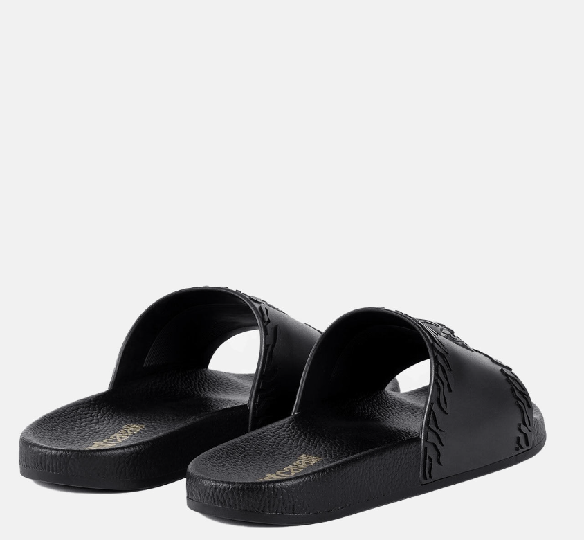 JUST CAVALLI TIGER LOGO SLIDERS - BLACK - Image 3