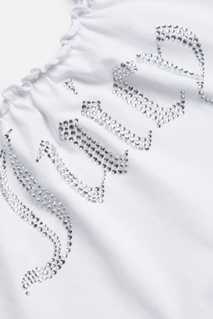 JUICY COUTURE FRILL CROP TOP - WHITE - Image 3