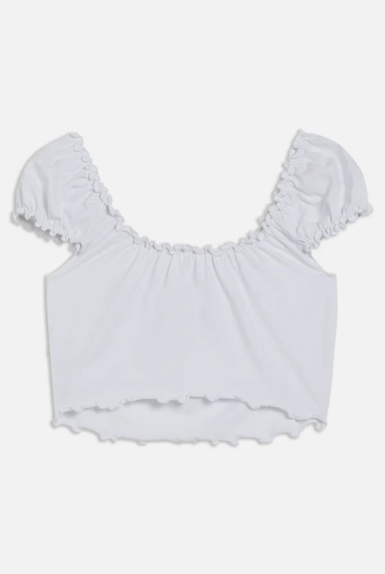 JUICY COUTURE FRILL CROP TOP - WHITE - Image 4