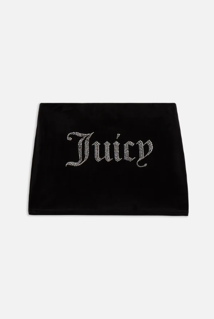 JUICY COUTURE MINI VELOUR SKIRT - BLACK - Image 4
