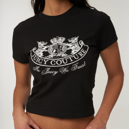 JUICY COUTURE LEGACY LOGO SHIRT - BLACK