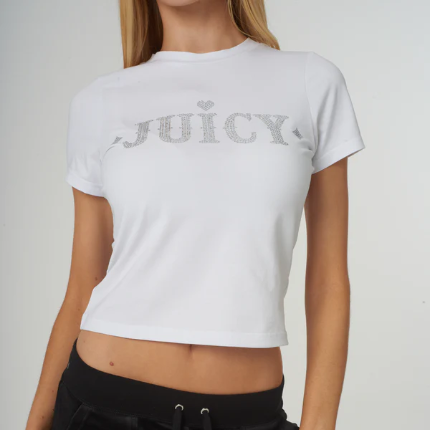 JUICY COUTURE LOGO SHIRT - WHITE