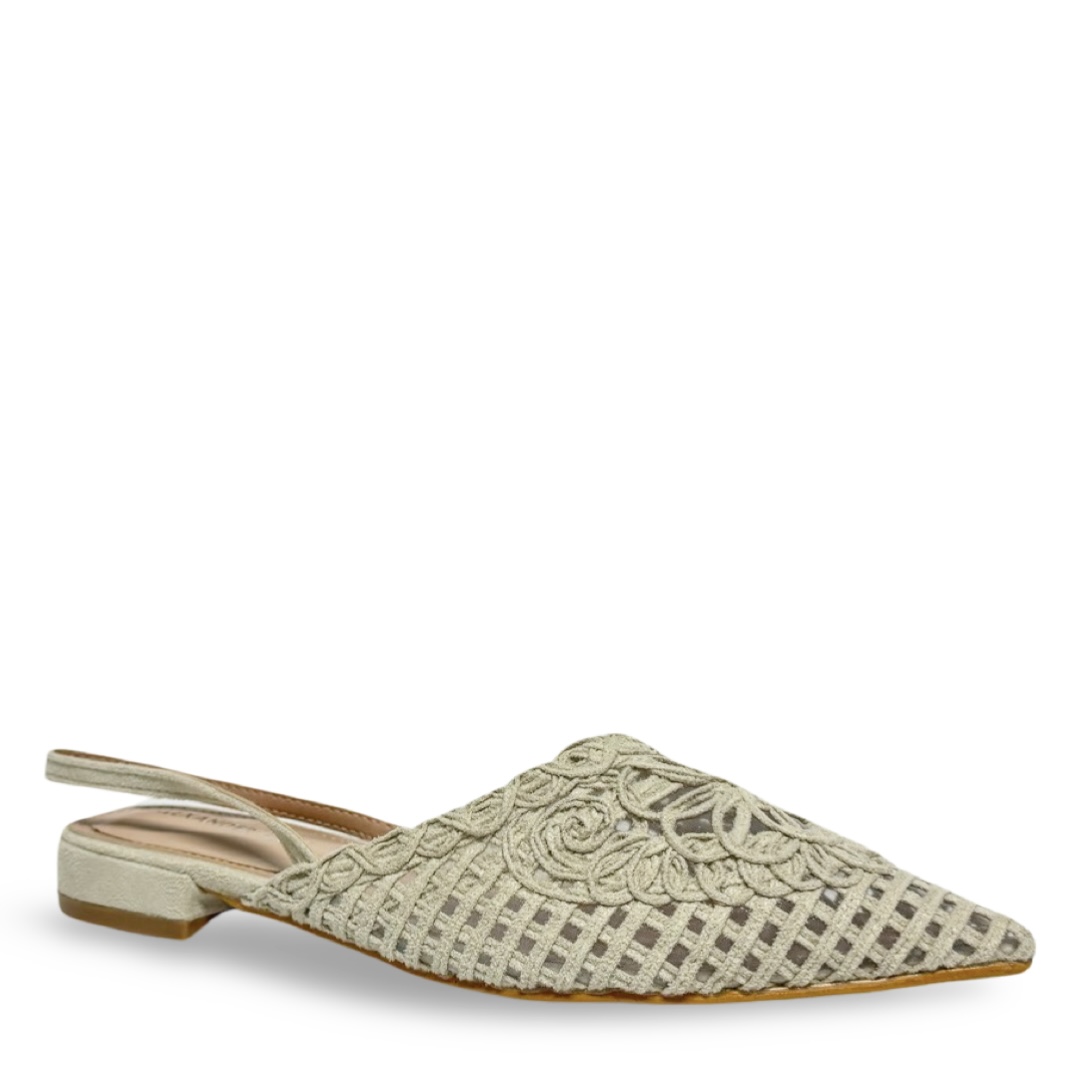 WOVEN SLINGBACK MULE - BEIGE - Image 2