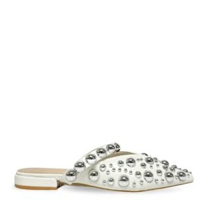 PEARL POINTED MULE - WHITE