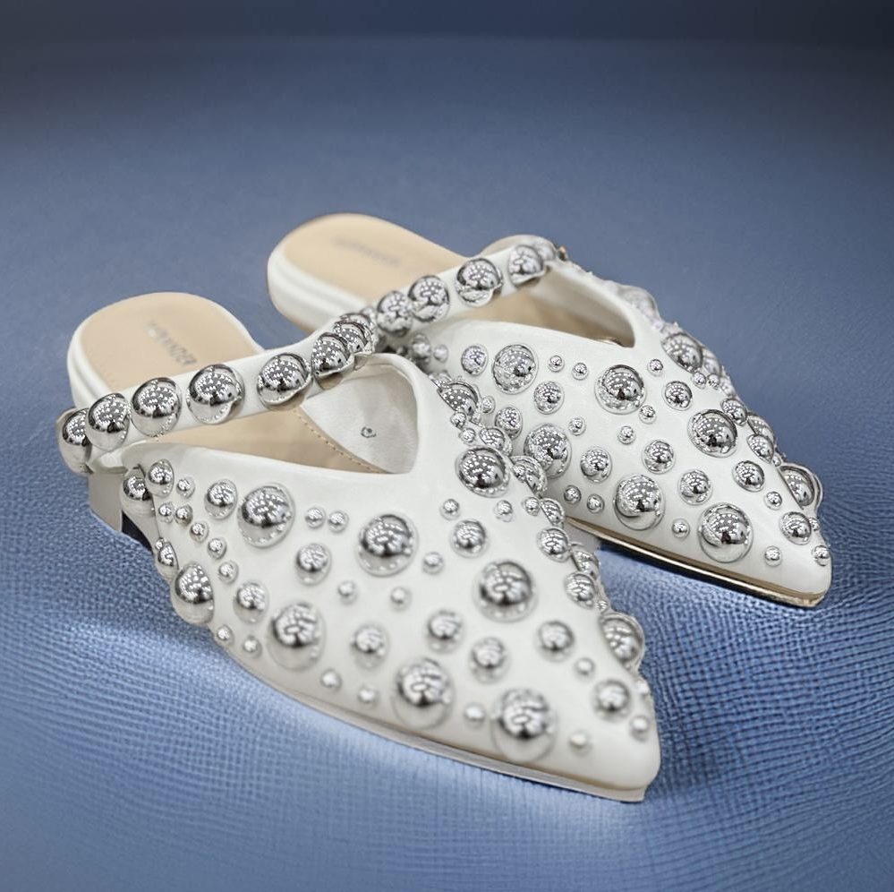 PEARL POINTED MULE - WHITE - Image 3