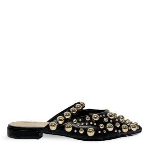 PEARL POINTED MULE - BLACK