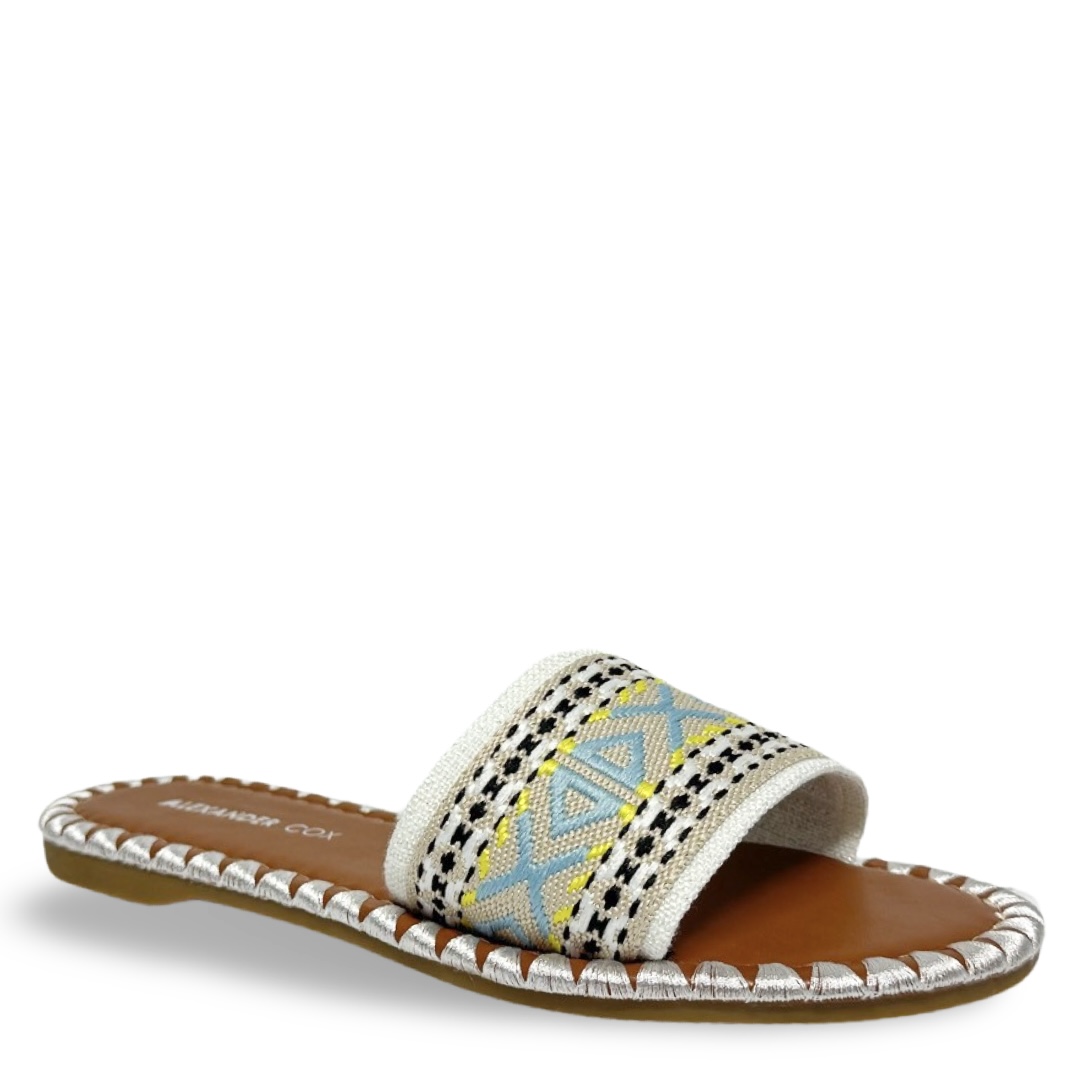 WOVEN DAHLIA FLATS - WHITE - Image 2