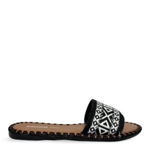 WOVEN DAHLIA FLATS - BLACK