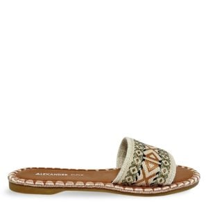 WOVEN DAHLIA FLATS - BEIGE